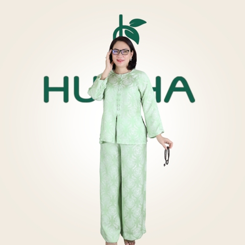 Pháp Phục An Cúc Silk óng Cao Cấp LT28 – Đồ Đi Chùa Thanh Tịnh, Mềm Mát, Sang Trọng, Quà Tặng Cho Mẹ | HUY HÀ