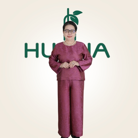 Đồ bộ lụa tầm Nha Xá trung niên cao cấp LT08 – Thiết kế sang trọng, mặc nhà, đi chùa - Quà tặng mẹ ý nghĩa | HUY HÀ