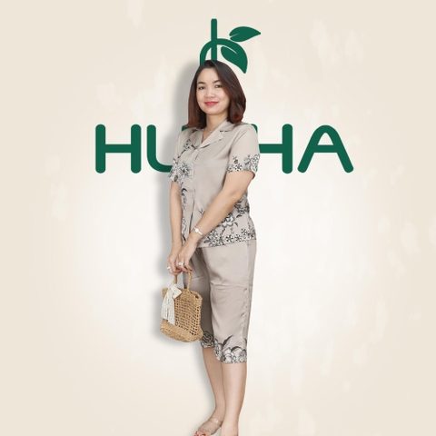 (Mẫu B18) Pijama thương hiệu HUY HÀ , chất vải lụa tơ tằm
