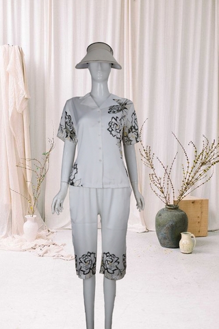 (Mã B20) Pijama thương hiệu HUY HÀ , chất vải lụa tơ tằm