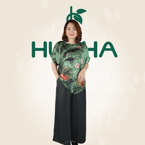 (Mẫu TK10 ) - Đồ trung niên nữ HUY HÀ, vải lụa tô châu, tay liền ống rộng