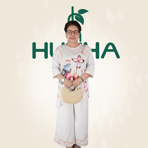 (Mẫu TK17) - Đồ trung niên nữ HUY HÀ, vải lụa tô châu, áo vạt xéo phom dài , quần ống rộng