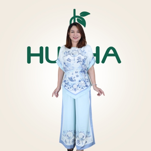(Mẫu TK3) - Đồ trung niên nữ HUY HÀ, vải lụa tô châu, tay liền ống rộng
