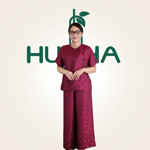Bộ pháp phục lụa Nha Xá trung niên LT01 – Thiết kế sang trọng, mát mẻ, quà tặng mẹ ý nghĩa | HUY HÀ