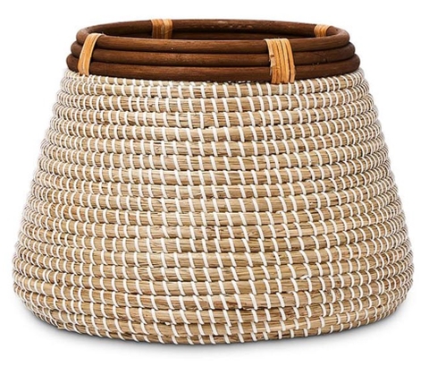 Seagrass mix rattan basket 86435