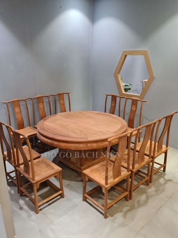 Bộ bàn ăn tròn Á Đông BA23
