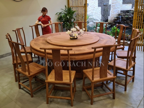 Bộ bàn ăn tròn Á Đông 0501