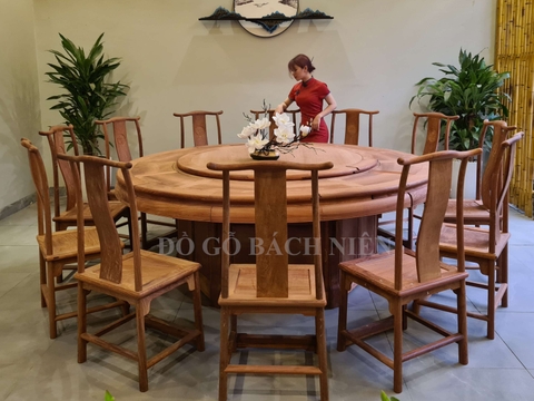 Bộ bàn ăn tròn Á Đông 0501