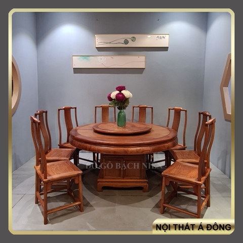 Bộ bàn ăn tròn Á Đông BA03