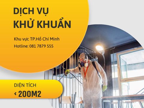 Dịch vụ khử khuẩn < 200m2 (Khu vực: TP.HCM -  01 lần)