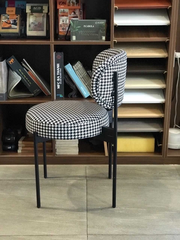 Ghế Ăn Khung Sắt Vải Caro - GAN132