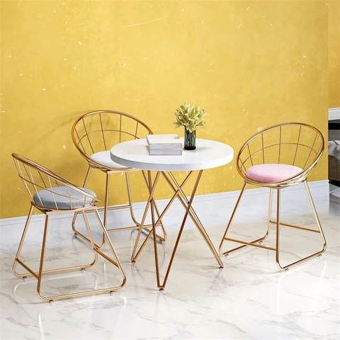 GHẾ CAFE SẮT MẠ VÀNG