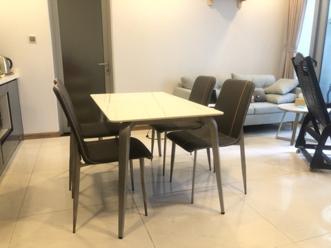 BÀN ĂN MẶT ĐÁ CHÂN GỖ - BAMD98