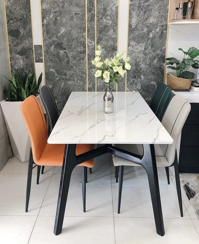 BÀN ĂN CONCORDE II MẶT ĐÁ CHÂN GỖ