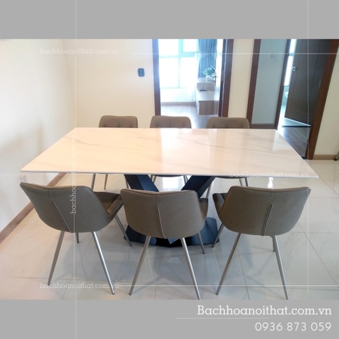 BÀN ĂN MẶT ĐÁ CHÂN CHỮ X - BAMD39