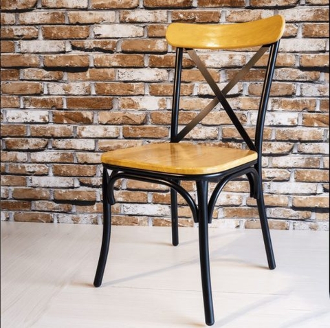 GHẾ BISTRO MẶT GỖ KHUNG SẮT