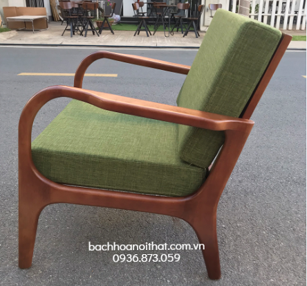 GHẾ SOFA TAY CONG ĐƠN GỖ CAO SU - SFG18