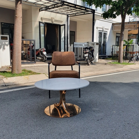 BÀN TRÀ MẶT ĐÁ CHÂN INOX - BT95