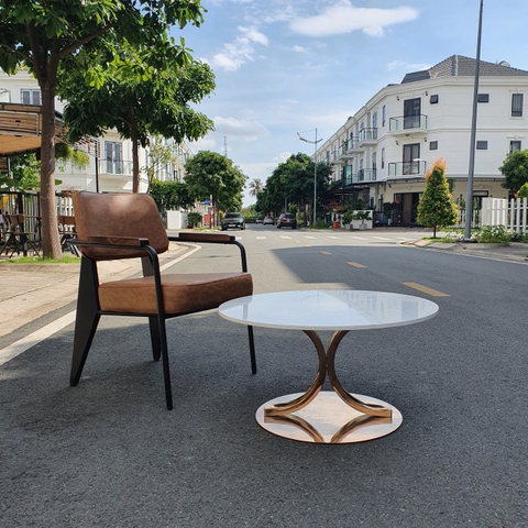 BÀN TRÀ MẶT ĐÁ CHÂN INOX - BT95