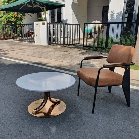 BÀN TRÀ MẶT ĐÁ CHÂN INOX - BT95