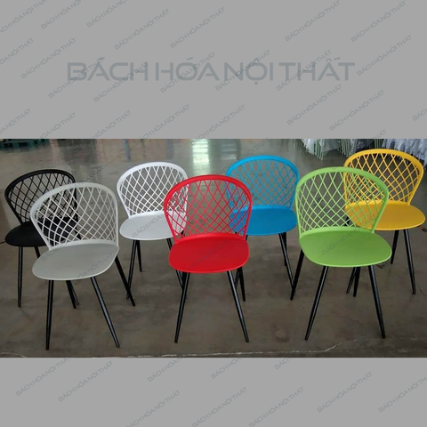 GHẾ NHỰA CHÂN SẮT GIẢ GỖ - CF3013