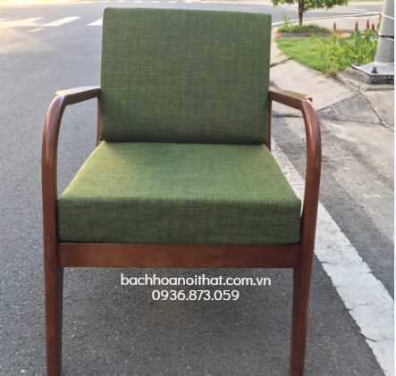 GHẾ SOFA TAY CONG ĐƠN GỖ CAO SU - SFG18