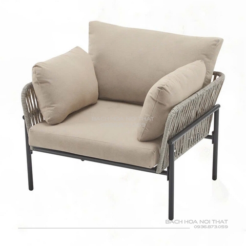 Ghế Ngoài Trời Khung Sắt Đan Dây GD19