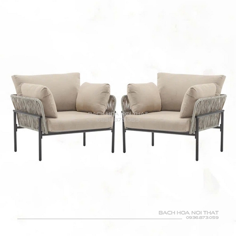 Ghế Ngoài Trời Khung Sắt Đan Dây GD19