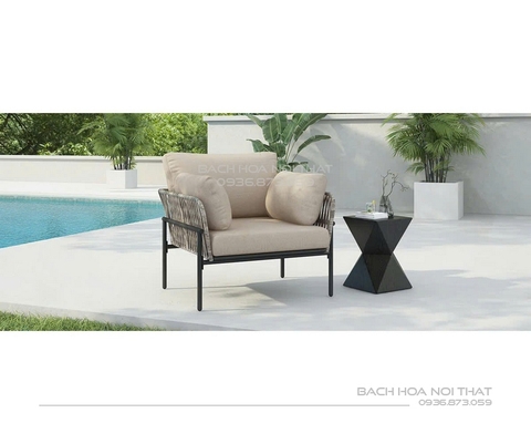 Ghế Ngoài Trời Khung Sắt Đan Dây GD19
