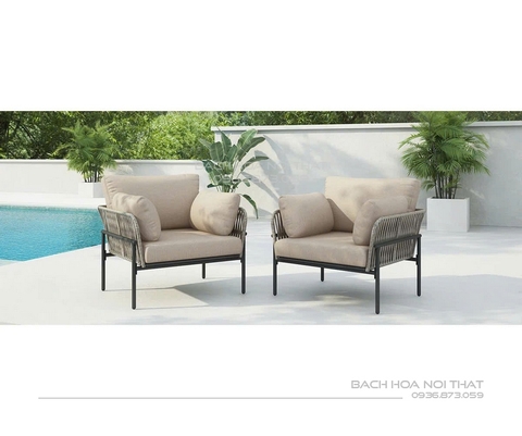 Ghế Ngoài Trời Khung Sắt Đan Dây GD19