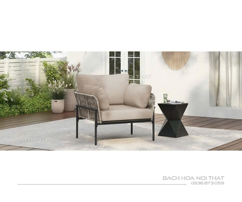 Ghế Ngoài Trời Khung Sắt Đan Dây GD19