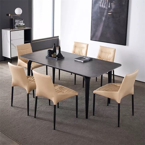 BÀN ĂN MẶT ĐÁ CHÂN GỖ - BAMD98