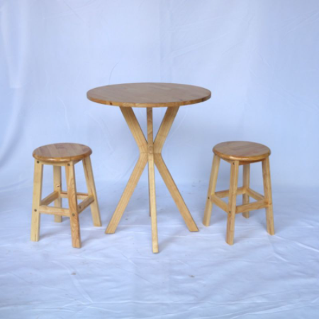 BÀN CAFE CHÂN CHỤM GỖ CAO SU - BCF15