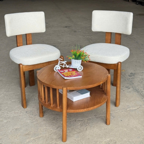 GHẾ ĂN BỌC NỆM GỖ TỰ NHIÊN - GAG98