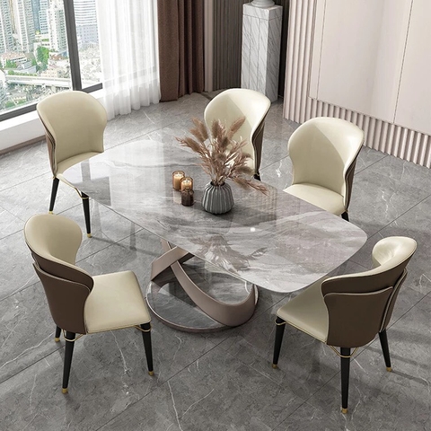 BÀN ĂN MẶT ĐÁ CERAMIC NHẬP KHẨU - BAMD02