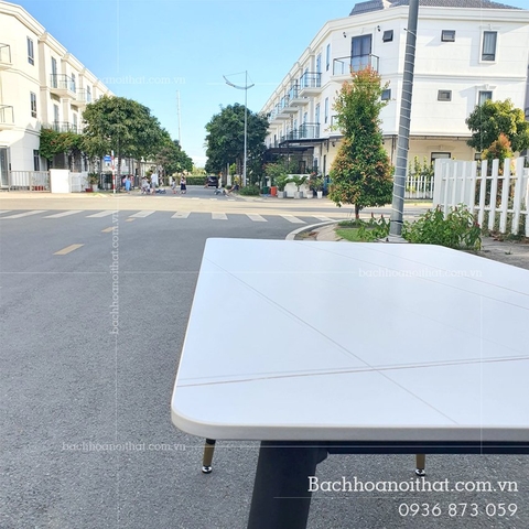 BÀN ĂN MẶT ĐÁ CERAMIC CHÂN CÔN SẮT SƠN TĨNH ĐIỆN - BAMD83