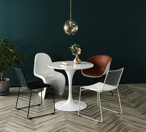 BÀN TULIP MẶT GỖ MDF CHÂN SẮT - BCF01