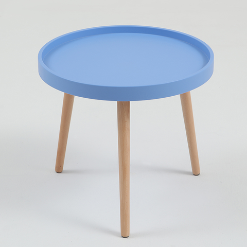 BÀN CAFE TRÒN MẶT NHỰA CHÂN GỖ - BCF28