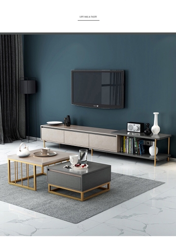 BÀN TRÀ ĐÔI GỖ MDF CHÂN SẮT - BTG19