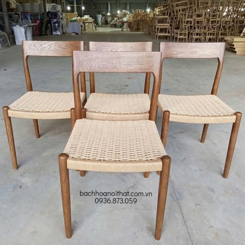 GHẾ CAFE GỖ ASH ĐAN DÂY - GAG88