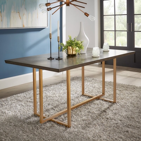 BÀN ĂN MẶT GỖ CHÂN SẮT - BAG27