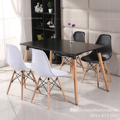 BÀN CAFE EAMES MẶT GỖ CHỮ NHẬT 1M2 - BCF32