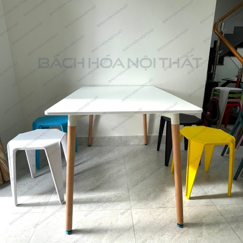 BÀN CAFE EAMES MẶT GỖ CHỮ NHẬT 1M2 - BCF32