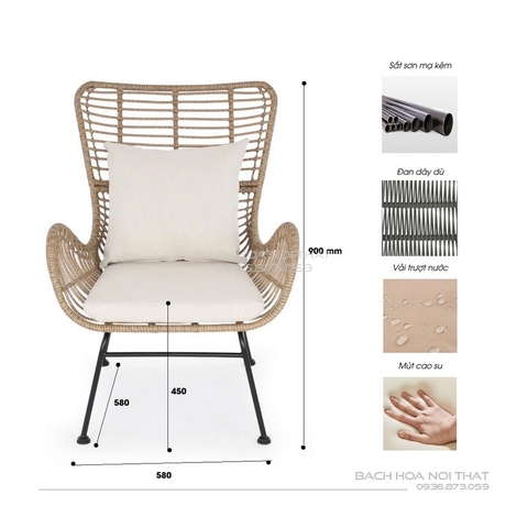 Ghế Ngoài Trời Đan Mây GD32