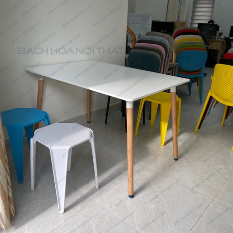 BÀN CAFE EAMES MẶT GỖ CHỮ NHẬT 1M2 - BCF32