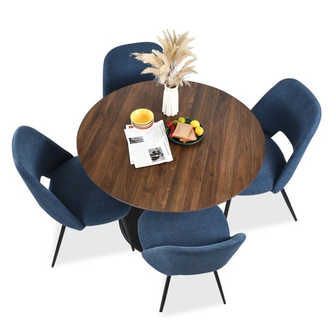 BÀN ĂN GỖ TRÒN CHÂN SẮT - BAG29