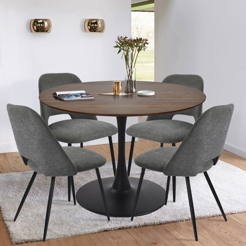 BÀN ĂN GỖ TRÒN CHÂN SẮT - BAG29