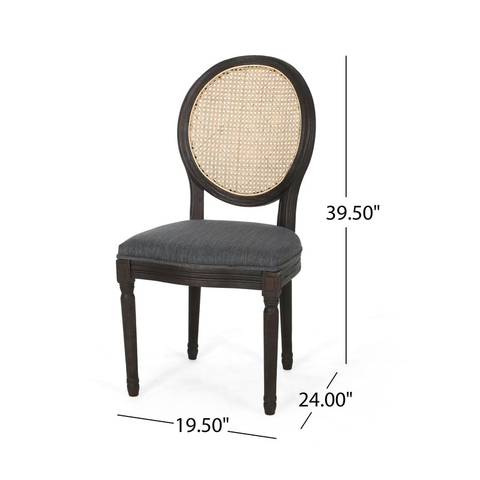 GHẾ GỖ LOUIS KHÔNG TAY TỰA MÂY - GAG13