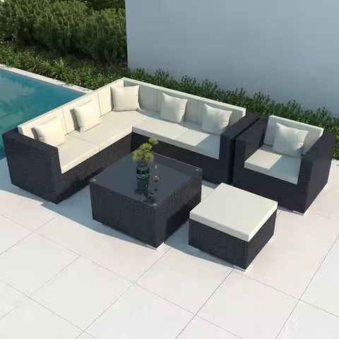 Bộ ghế sofa ngoài trời đan mây nhựa SFN1