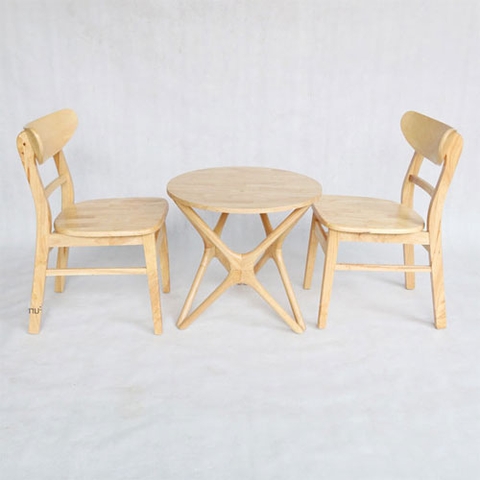 BÀN CAFE CHÂN SAO GỖ TỰ NHIÊN - BCF14